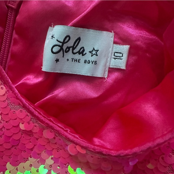 Lola + The Boys Bubble Gum Shimmer Sequin Dress Size 10 - Picture 6 of 6